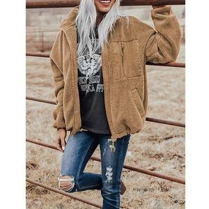 ❄NWT Fuzzy Fleece Bomber Jacket❄